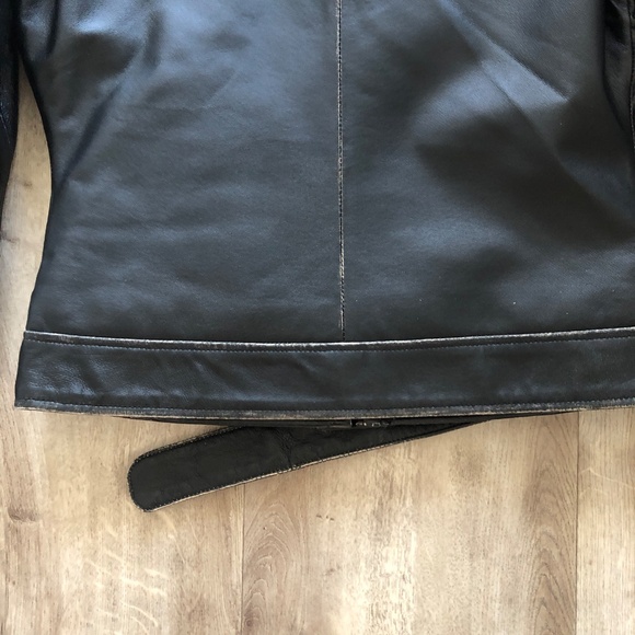 Leather Biker Jacket, Skotts, Vintage, Moto Jacket, Black, Distressed, Size S - Picture 12 of 16